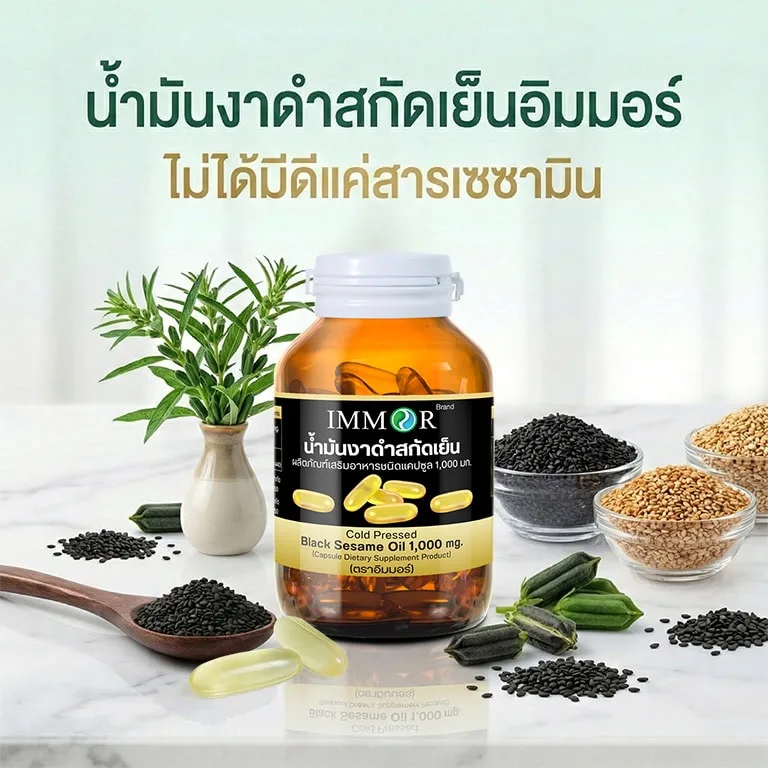 IMMOR น้ำมันงาดำสกัดเย็น สารสกัดธรรมชาติคุณภาพสูง